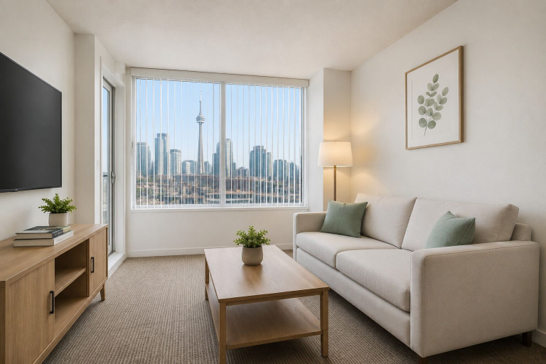 Living area 2, Serenelle Suites, Toronto