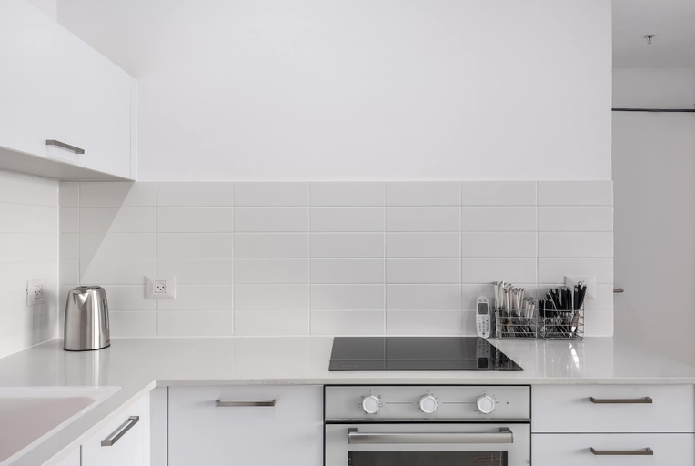 Private kitchen 4, Premium 2BR- Beach Steps Balcony Mamad