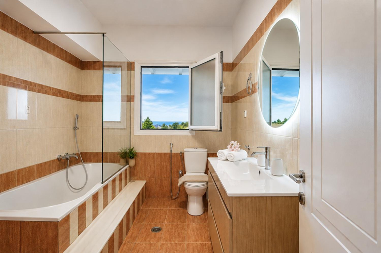 Bathroom 2, Avgi Villa & Avra House With Shared Pool by Filoxenia Villas, Ionian Islands