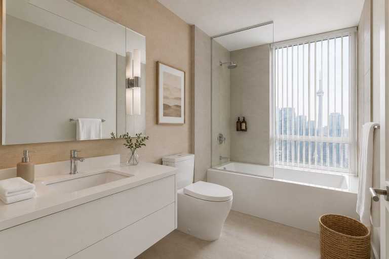 Bathroom, The Frontera Suites, Toronto