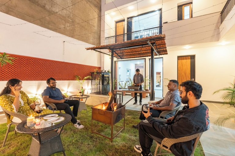 Outdoor dining 2, Alaya Stays Ramalaya Room with balcony, Jaipur