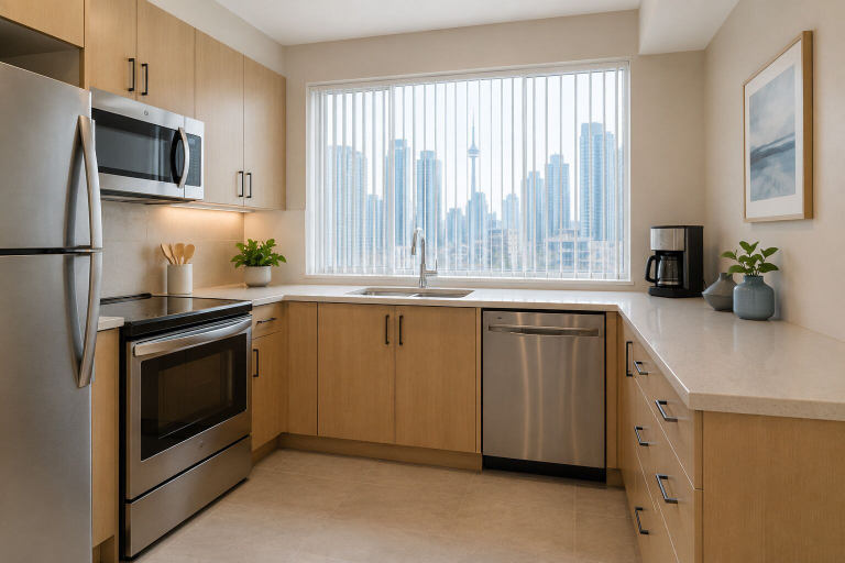 Private kitchen, The Mirella Hotel, Toronto