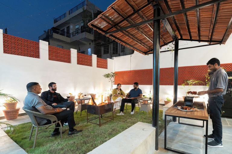 Outdoor dining 3, Alaya Stays Ramalaya Room with balcony, Jaipur