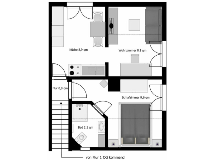 Floor plan, Holiday Apartment With 1 Bedroom, Konstanz