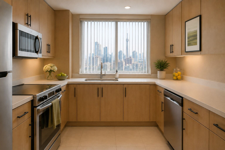 Private kitchen, Astorline Suites, Toronto