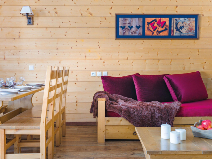 Living room, Apartment in Savoie With Heated Poo, Savoie