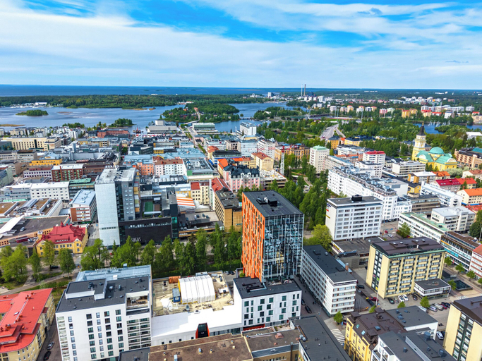 Aerial view 3, New 12th Floor 2BR Apt - Stunning Views, Northern Ostrobothnia