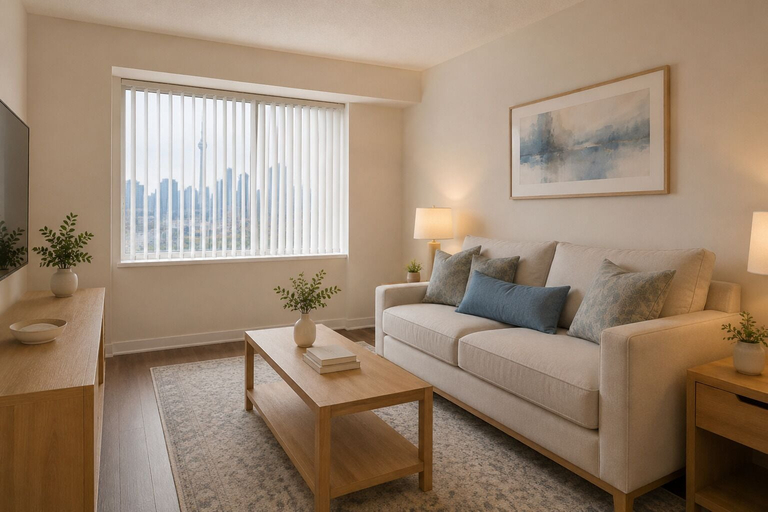 Living area 3, Crown & Maple Suites - DT, Toronto