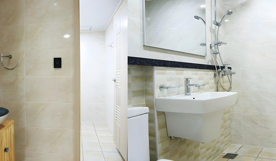 Bathroom, jeju thebeach pension, Jeju