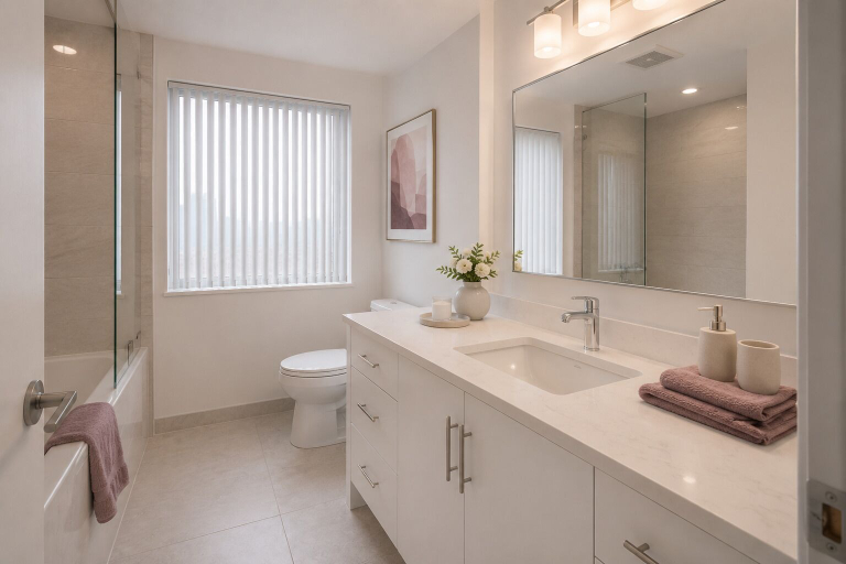 Bathroom, Solmere City Suites, Toronto