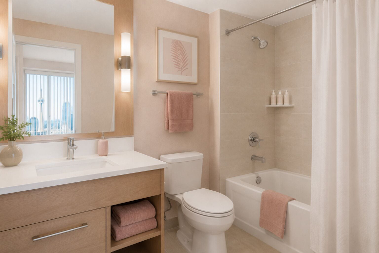 Bathroom, Meridian & Maple Hotel, Toronto