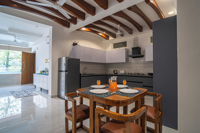 Private kitchen 4, Alaya Stays Udgam Vilas 3BHK With Jacuzi, Dehradun