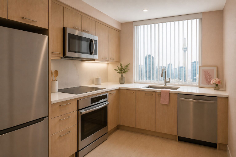 Private kitchen, Meridian & Maple Hotel, Toronto