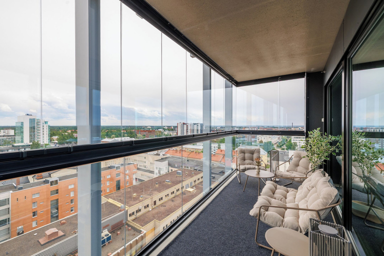 Balcony view, New 12th Floor 2BR Apt - Stunning Views, Northern Ostrobothnia