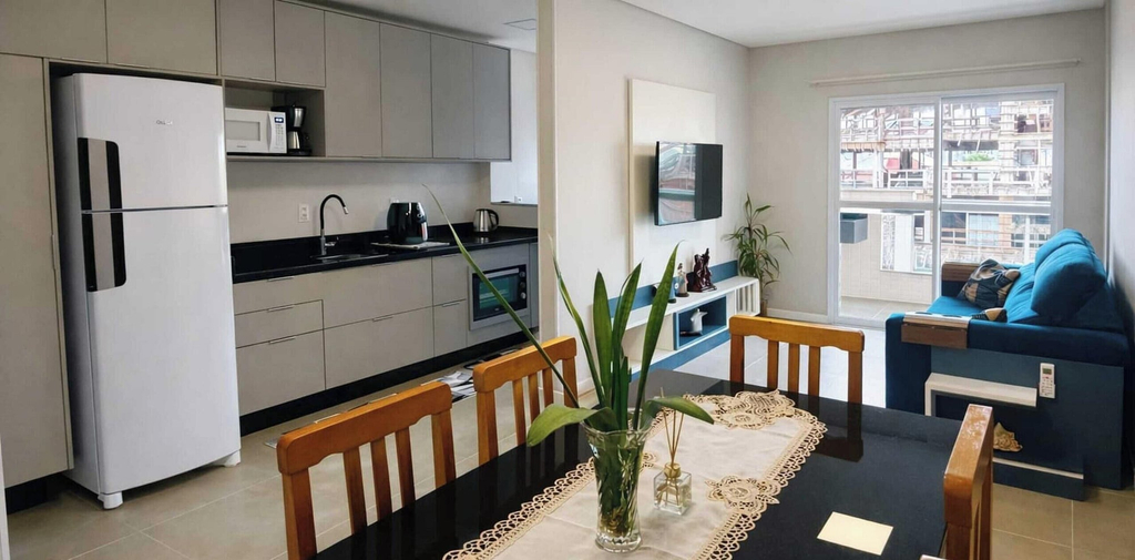 Private kitchen 4, Ap Pé na Areia c/ Piscina nos Ingleses - FLN/SC, Florianopolis