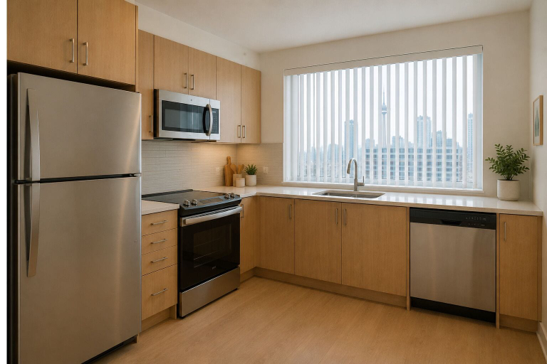 Private kitchen, Cedarline Hotel, Toronto