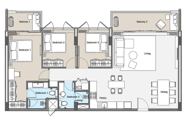 Floor plan 2, Cassia Residences Building 2 in Laguna by Banyan Living, Pulau Phuket