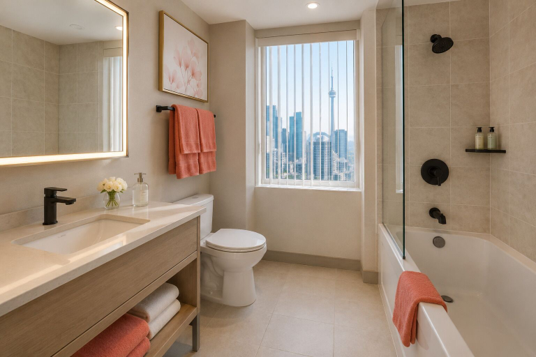 Bathroom, Aurevon Grand Hotel, Toronto