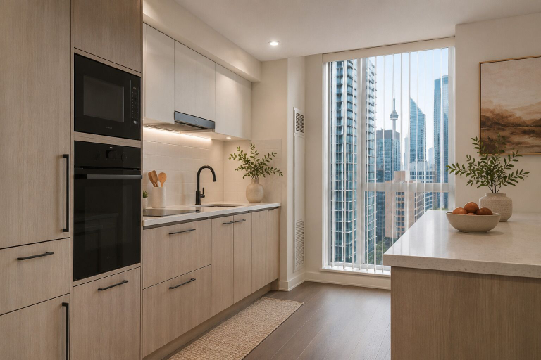 Private kitchen, Aurora Prime Suites, Toronto