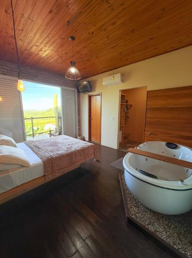Bedroom 1, Viva Brotas em Agosto com Jantar e Passeio de cortesia durante a semana na tarifa cafe da manha, Brotas