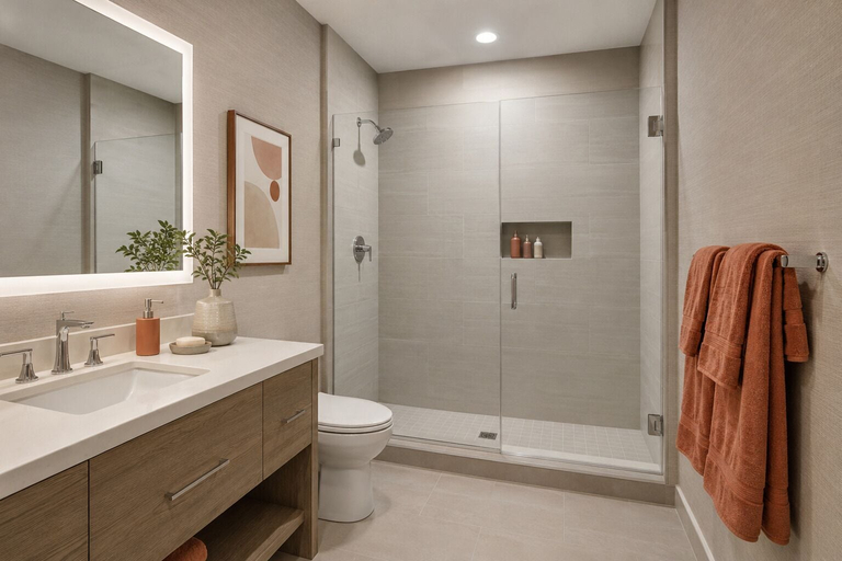 Bathroom, Montvale Urban Suites, Toronto