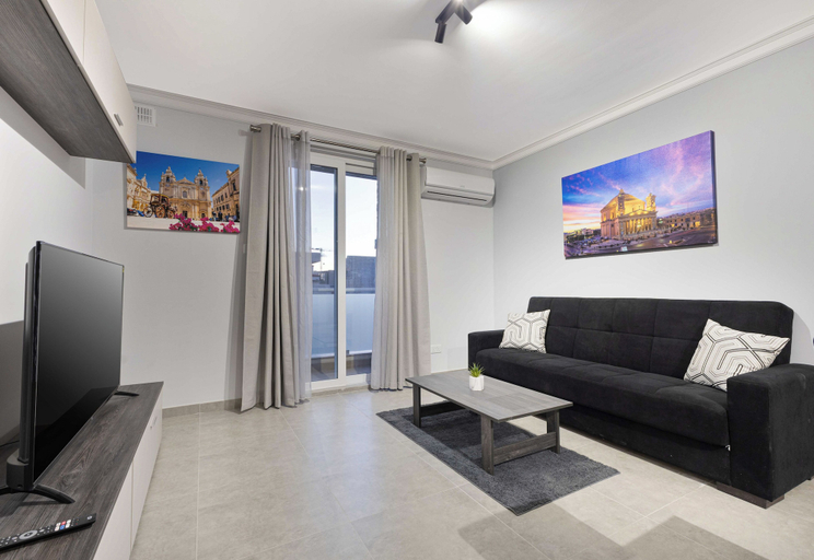 Living area, Spacious 2BR Podium Marina near Valletta