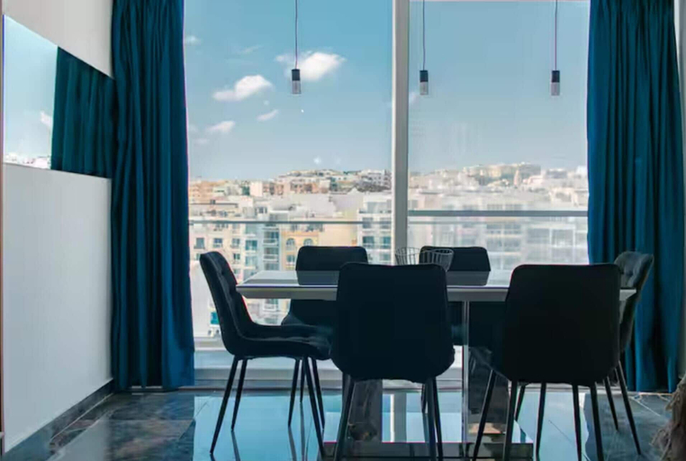 Dining, 2-br Duplex Penthouse Spinola Sea View Balcony, St Julian's
