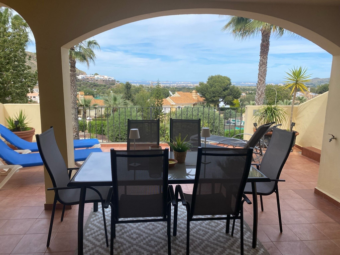 Outdoor dining, Atamaria 3-bed Apt, Sleeps 6 Near La Manga Beaches, Murcia