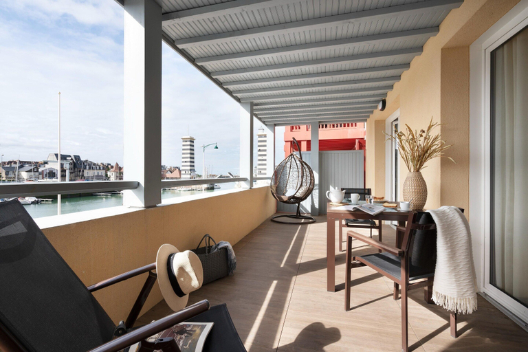 Balcony 2, Scenic Harbour Apartment for 6 in Deauville, Calvados