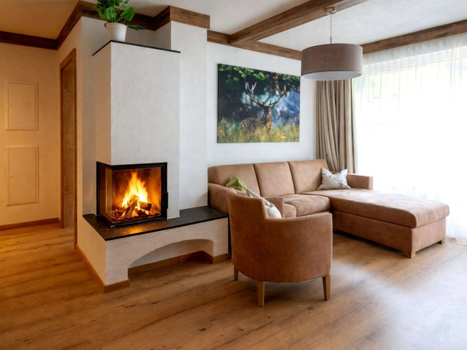 Living room 2, Rauris Penthouse With Fireplace, Zell am See