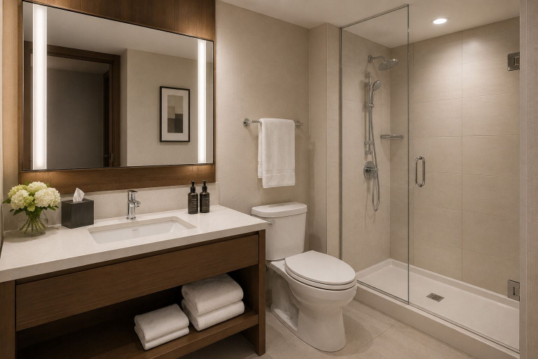 Bathroom, Bellwyn Suites, Toronto