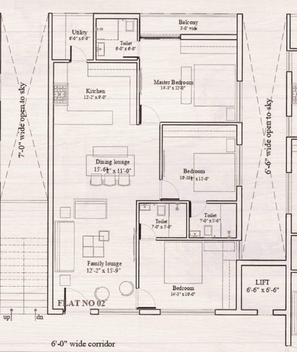 Floor plan, Cooinda - a Relaxed, Welcoming Place in Sainikpuri, Ranga Reddy