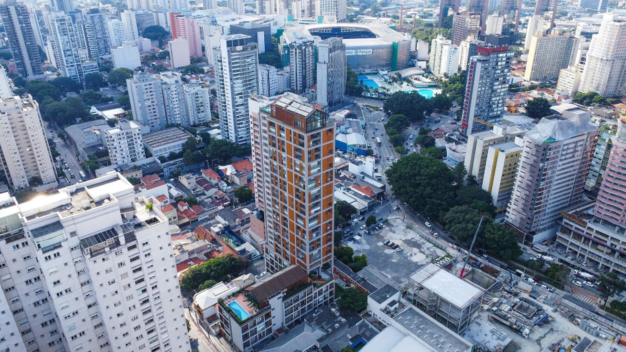 Aerial view, Ape C AR piscina e academia prox Allianz, São Paulo