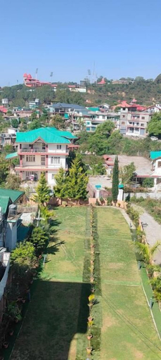 Aerial view, Asian resort n farm, Kangra