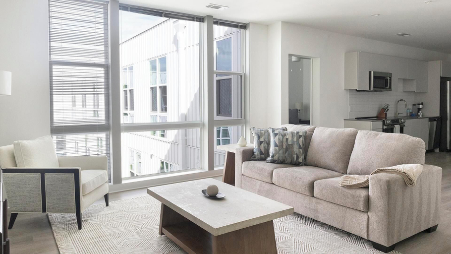 Living area 3, Landing Apartments near Durham Central Park, Durham