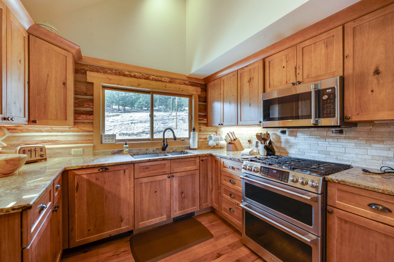 Private kitchen 2, Mountain Getaway With Separate Bunkhouse, Deck, & Trail Access, Larimer