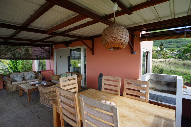 Outdoor dining 3, Ocean View Guesthouse in Tamarin, Pool, Sunset, Black River