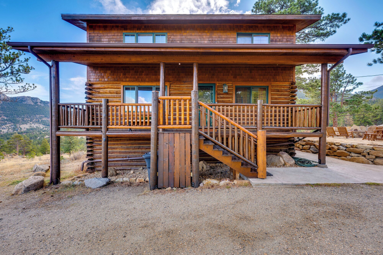 Exterior 3, Mountain Getaway With Separate Bunkhouse, Deck, & Trail Access, Larimer