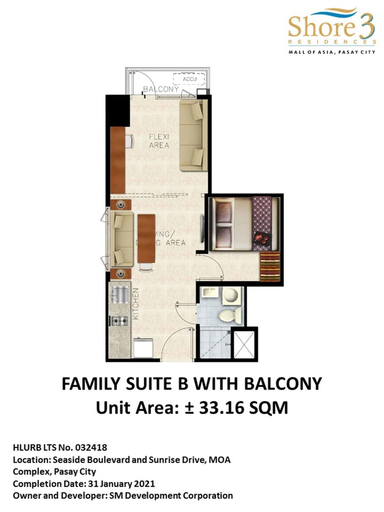 Floor plan, Len's Den3 2BR Condo Mall of Asia Manila, Pasay City