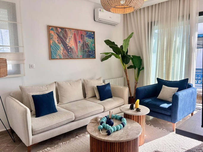 Living area, Sunny Andalouse S2 apartment in Sidi Bou Sad, Carthage
