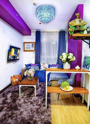 Living room 4, Romantic Purple 1-bedroom 5-8 pax in CDO, Cagayan de Oro City