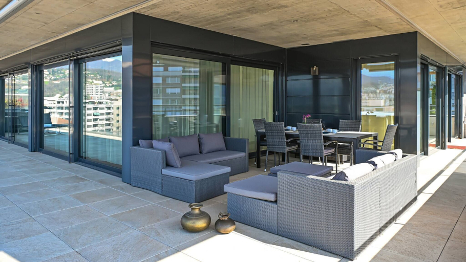 Outdoor dining, Lakeview 3 Bedroom Pico Penthouse in Lugano, Lugano