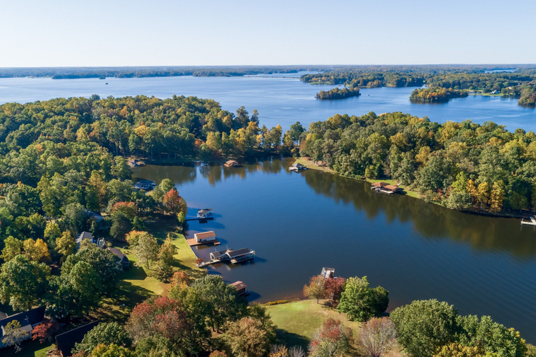 Aerial view 5, Charming, Lakefront A-frame With Private Dock, Lakeside Gazebo, Spacious Deck, Spotsylvania