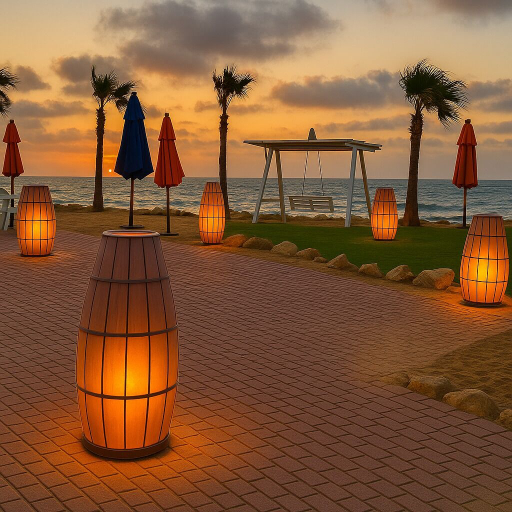 Property grounds 5, A Modern Haven Steps Away From the Beach, Al-Manasrah
