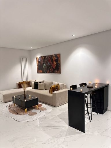 Living room 4, Luxurious Apartment in La Soukra Comfort Meets Convenience, Bouhaira