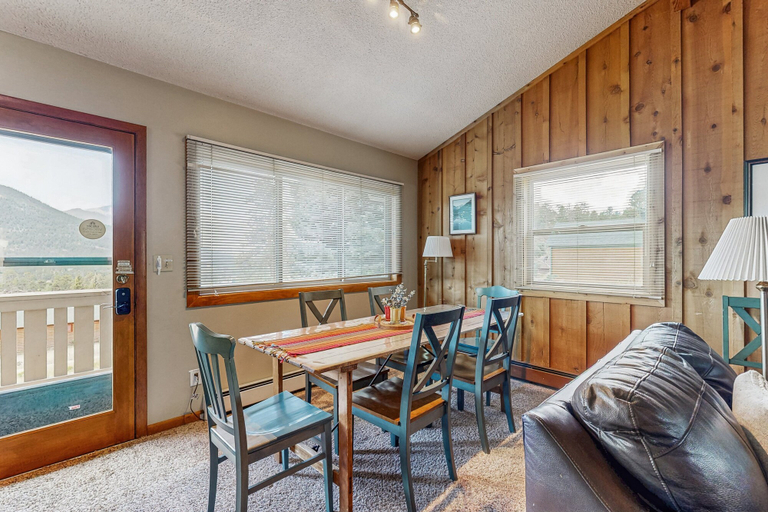 Outdoor dining, Enjoy Nature From This Charming Cabin With Deck, Fireplace, & Washer and Dryer, Larimer