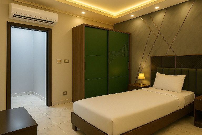 Bedroom 2, Modern Chalets in Porto Said for a Memorable Stay, Al-Manasrah