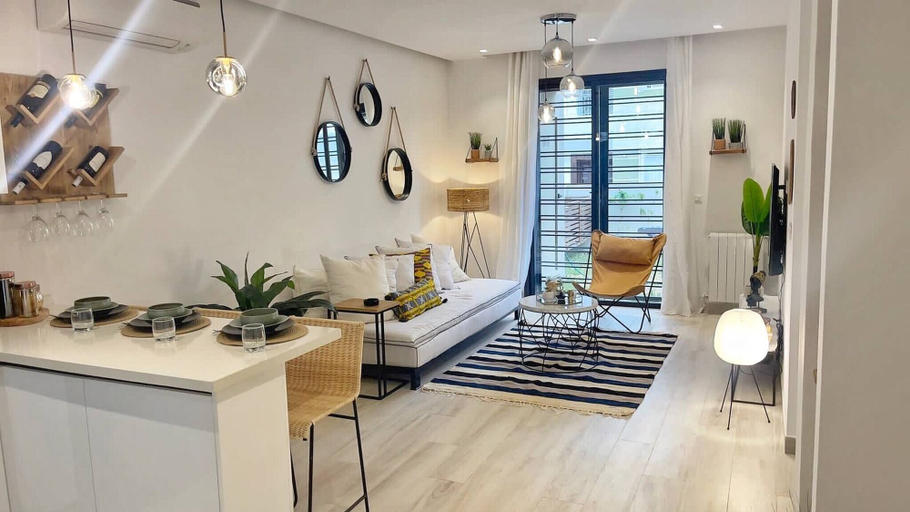 Living area 3, Paradise Home - Appartement Moderne à La Marsa, La Marsa