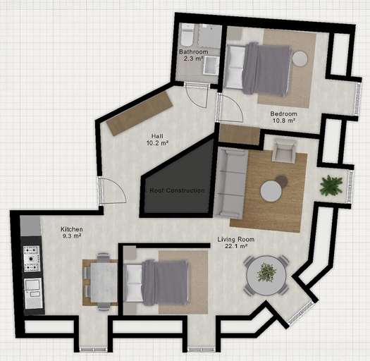Floor plan, Admiral - Cosy 1-bdr Apt in Central Copenhagen, Copenhagen