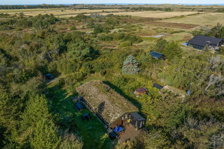 Aerial view, Norwegian log cabin in Kandestederne, Frederikshavn